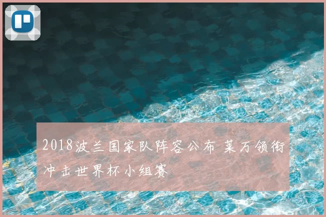 2018波兰国家队阵容公布 莱万领衔冲击世界杯小组赛